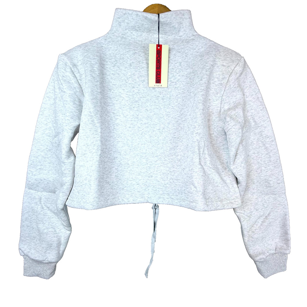 Atoir Sports Club The Sadie Jumper Crop Sweatshirt Women 2 Grey Marle Athleisure